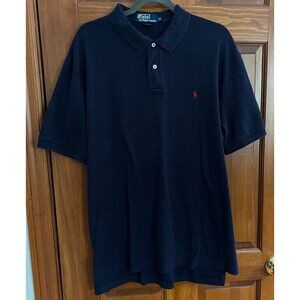 Polo By Ralph Lauren Navy Blue Red Pony Logo 100% Cotton Polo Men’s Size XL